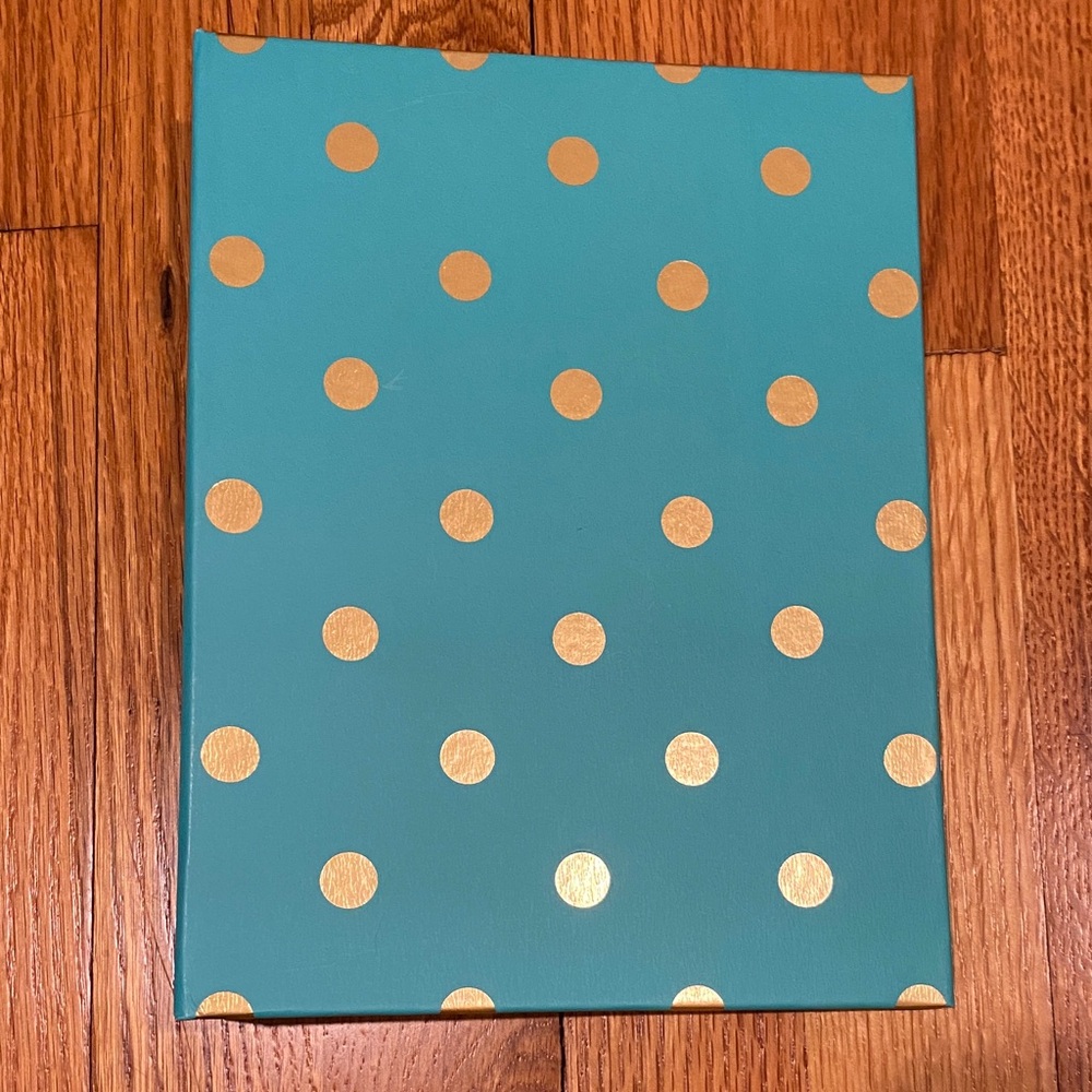 Greenroom Teal and Gold Polka Dot Mini Binder